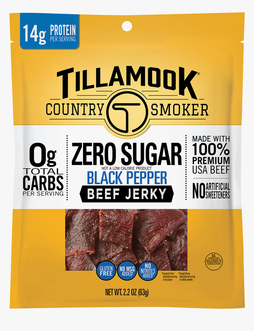 Zero Sugar Beef Jerky - Tillamook Zero Sugar Jerky, HD Png Download, Free Download