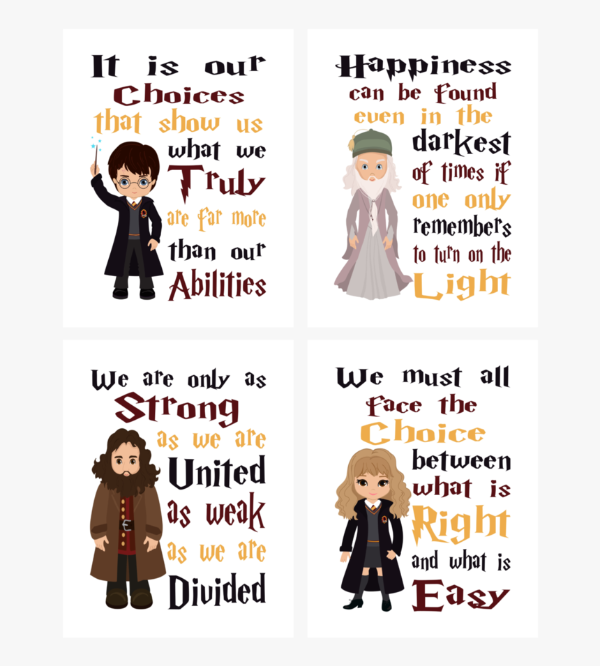 Harry Potter Inspirational Quotes Set Of 4 Nursery - Transparent Harry Potter Quotes, HD Png Download, Free Download