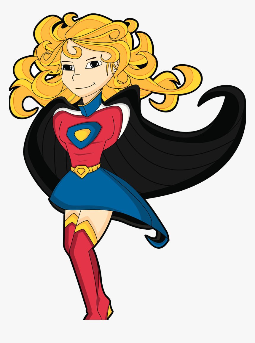 Superheroes Clipart Superman Superwoman - Female Superhero Cartoon, HD Png Download, Free Download