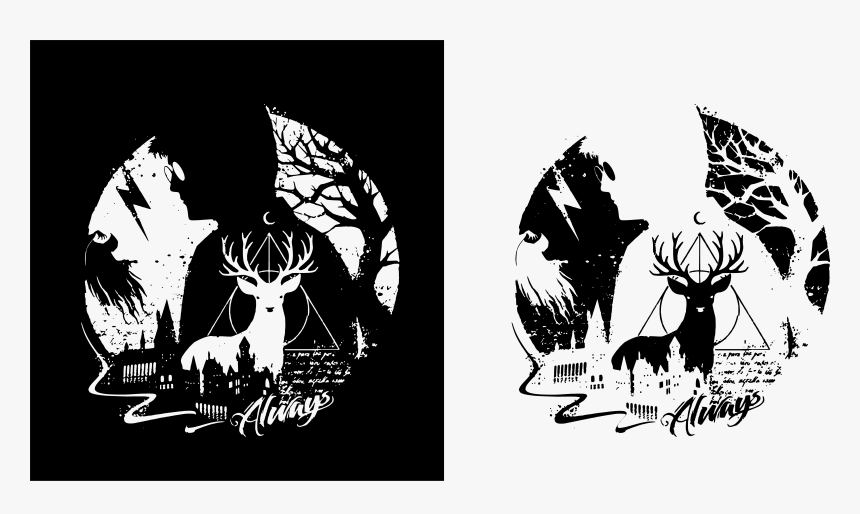 Silhouette Harry Potter Stencils, HD Png Download, Free Download