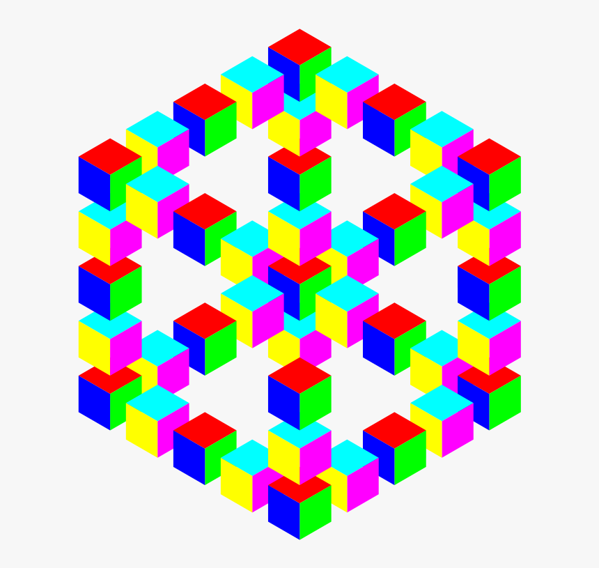 Impossible Hexagon Cube - Optical Illusion Gifs Colorful, HD Png Download, Free Download