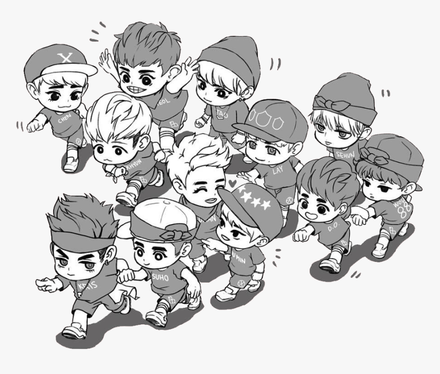 Chibi Clipart Exo - Exo Art, HD Png Download, Free Download