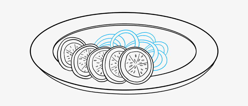 Drawing Oval Sketch - Sketch A Salad Drawing, HD Png Download, Free Download