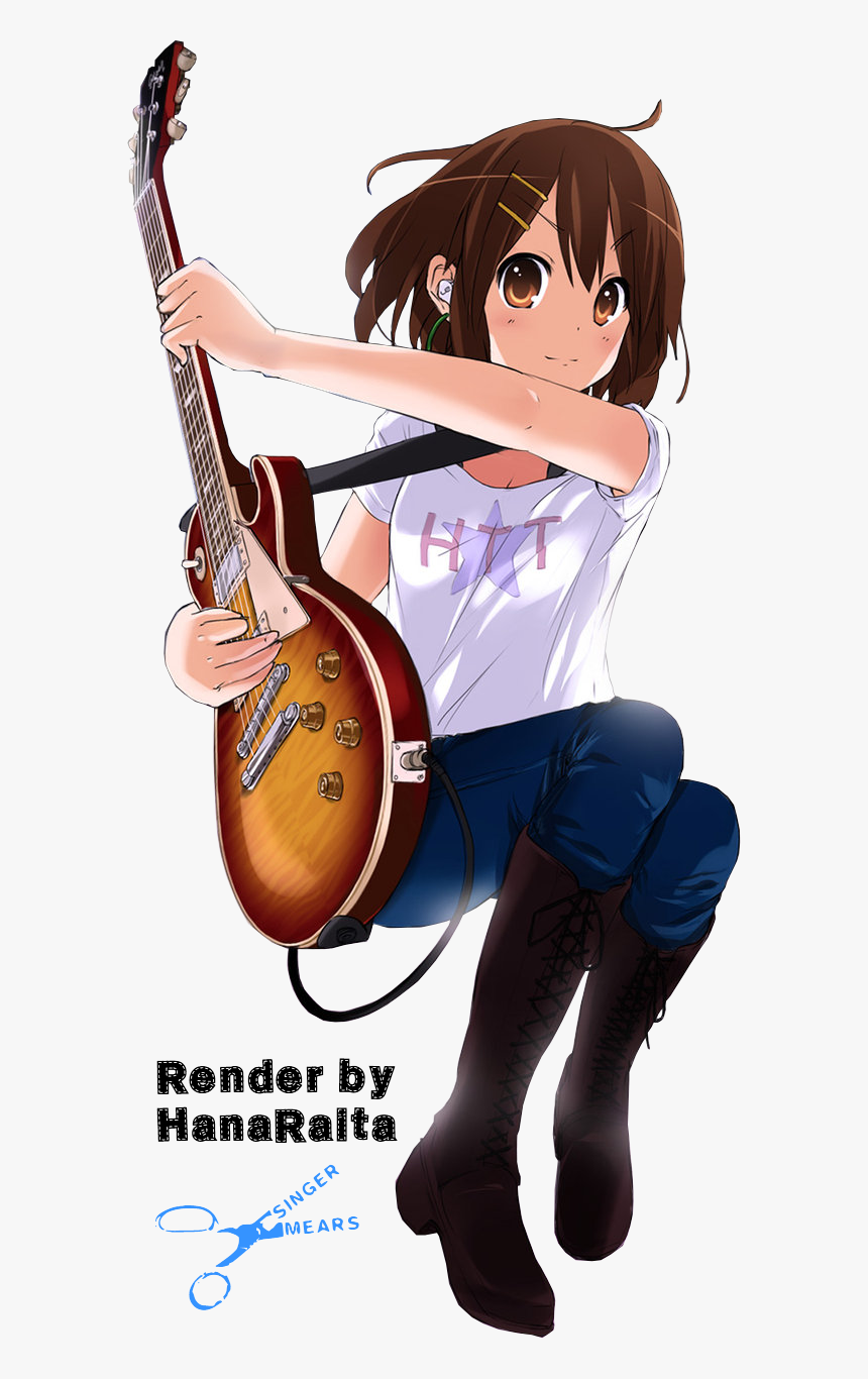 “ Yui Hirasawa [render] By Hanaraita
” - Azusa K On Guitar, HD Png Download, Free Download