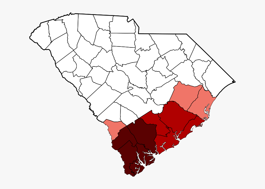 Map Showing The Counties Included In - South Carolina Low Country, HD Png Download, Free Download