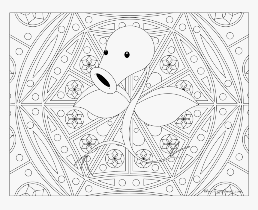 Adult Pokemon Coloring Page Bellsprout - Pokemon Coloring Pages Mewtwo, HD Png Download, Free Download