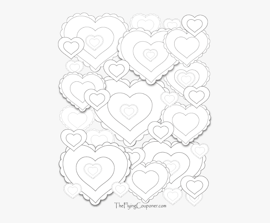 Colouring Pages For Adults And Kids - Heart, HD Png Download, Free Download