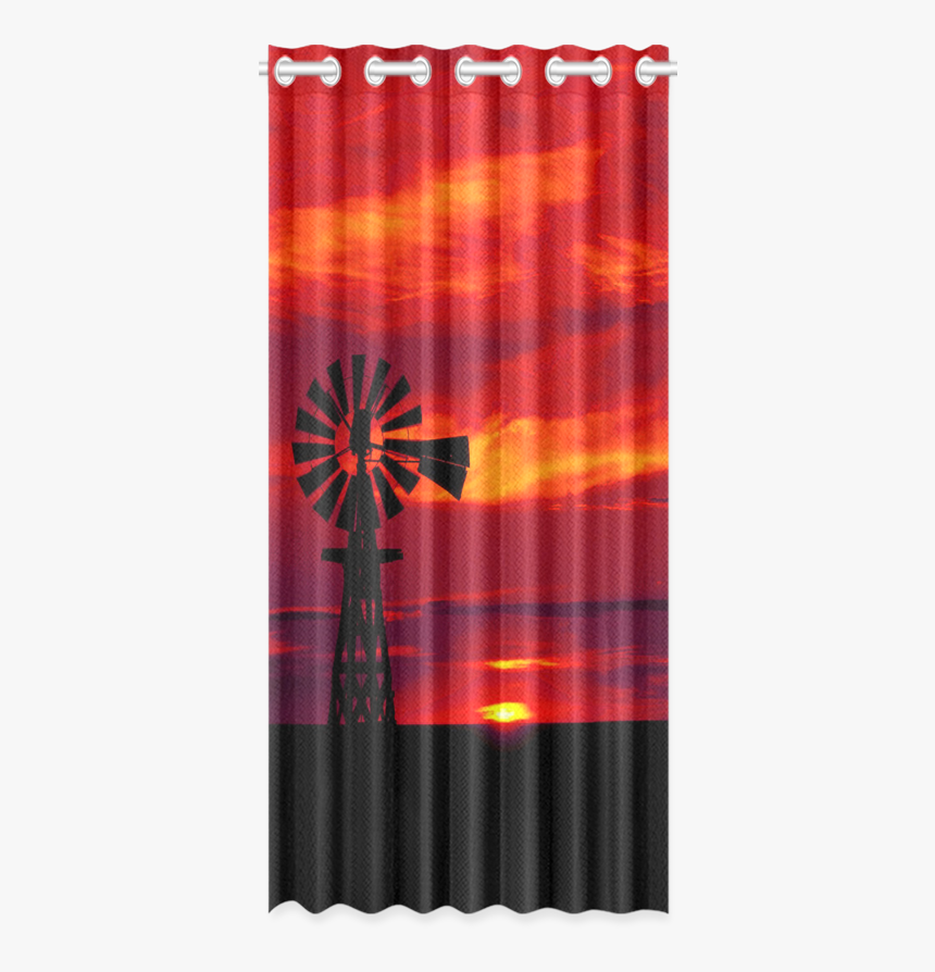 Windmill Sunset New Window Curtain - Window Valance, HD Png Download, Free Download