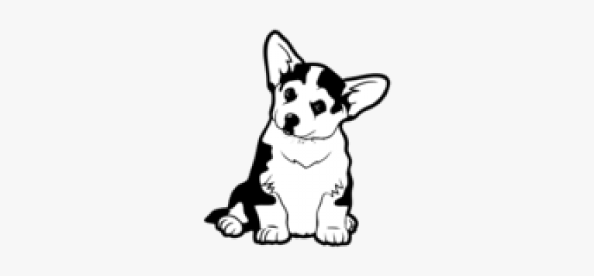 Corgi Clipart Black And White, HD Png Download, Free Download