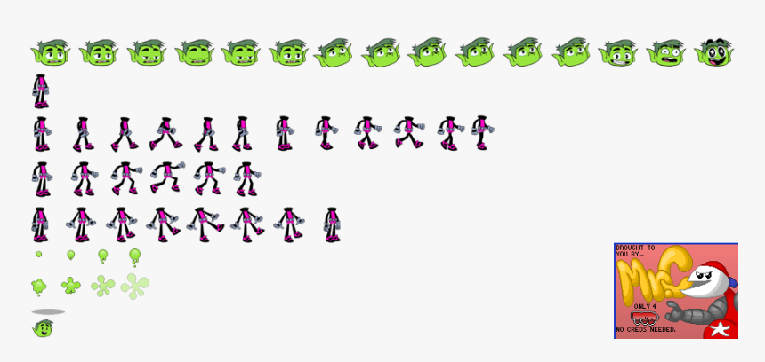 Click For Full Sized Image Beast Boy - Teen Titans Beast Boy Sprites, HD Png Download, Free Download