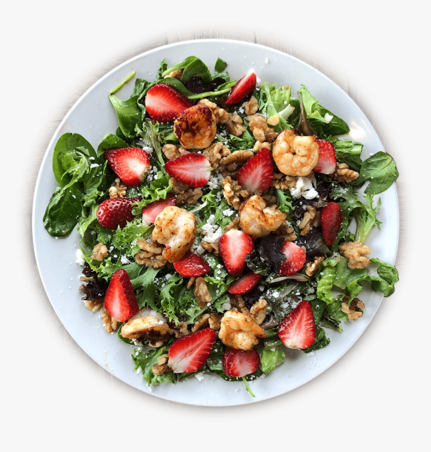 La Carreta"s Strawberry Salad With Shrimp On A Plate - Marjoram In Food, HD Png Download, Free Download