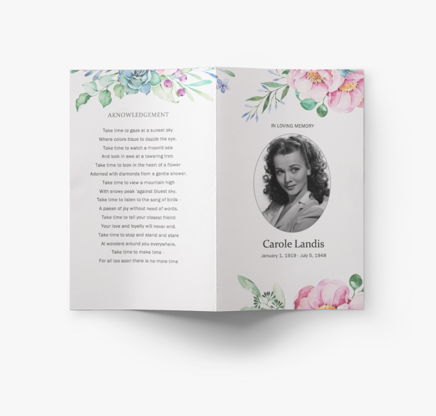 Funeral Program Template Succulent 1 - Sketch Pad, HD Png Download, Free Download