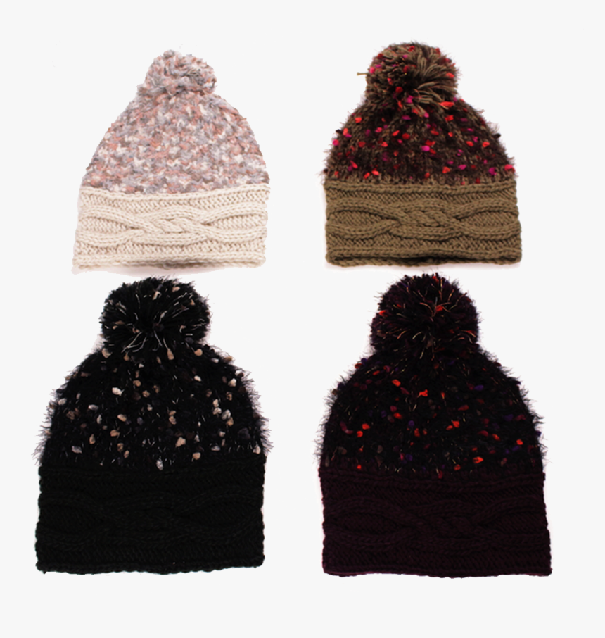 Winter Hats Ladies Multi Color Thread Sol - Beanie, HD Png Download, Free Download