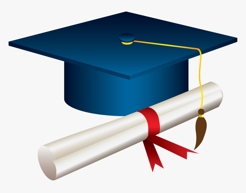 Senior Cap And Diploma - Blue Graduation Cap With Diploma Clipart, HD Png Download, Free Download