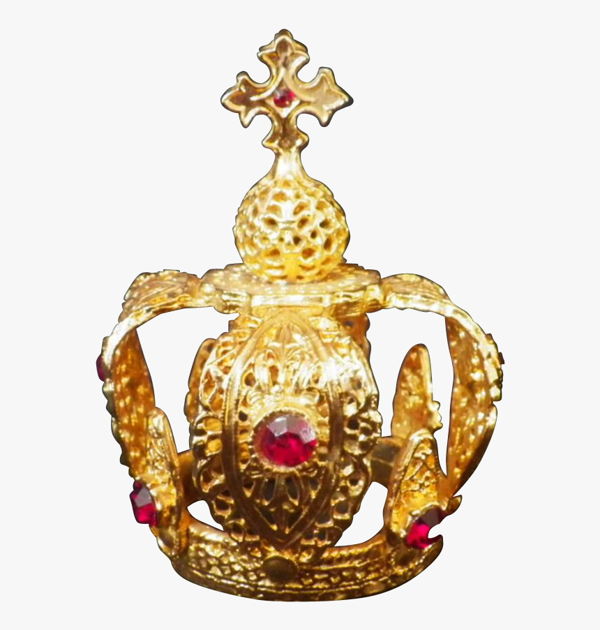 Vintage Jeweled Crown For Religious Statue Or Doll - Jeweled Gold Crown Image Transparent, HD Png Download, Free Download