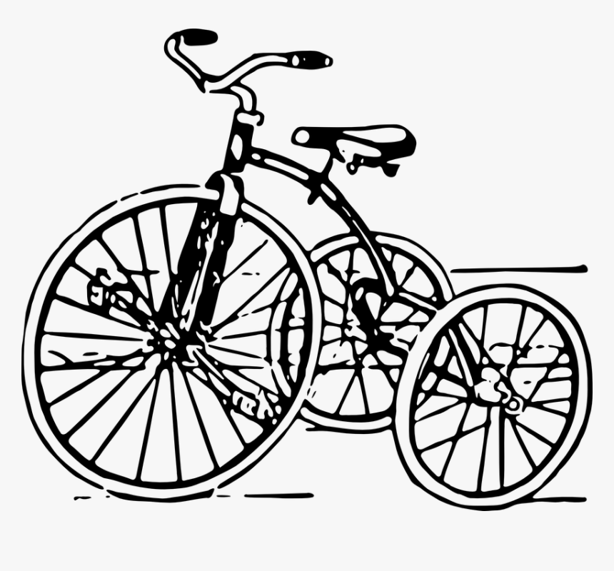 Vintage Tricycle Toy - Toys Black And White Clip Art, HD Png Download, Free Download