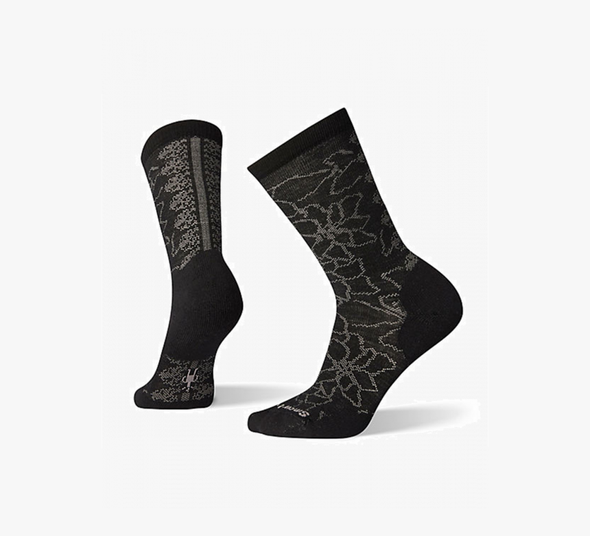 Smart Whool Run Light Elite Print Crew Socks Black, HD Png Download, Free Download