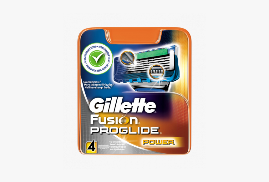 Gillette Fusion Power Prog Sheets 4 Pcs - Gillette Fusion Proglide Mesjes, HD Png Download, Free Download