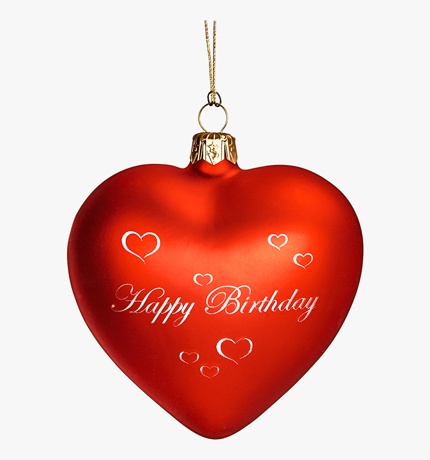 Glass Heart Red Matte "happy Birthday - Happy Birthday Image Heart, HD Png Download, Free Download