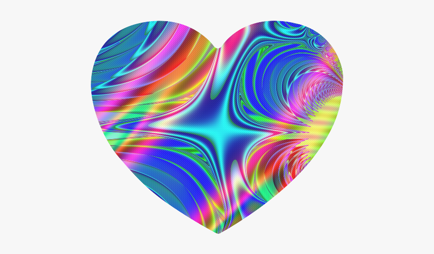 Rainbow Splash Fractal Heart-shaped Mousepad - Heart, HD Png Download, Free Download