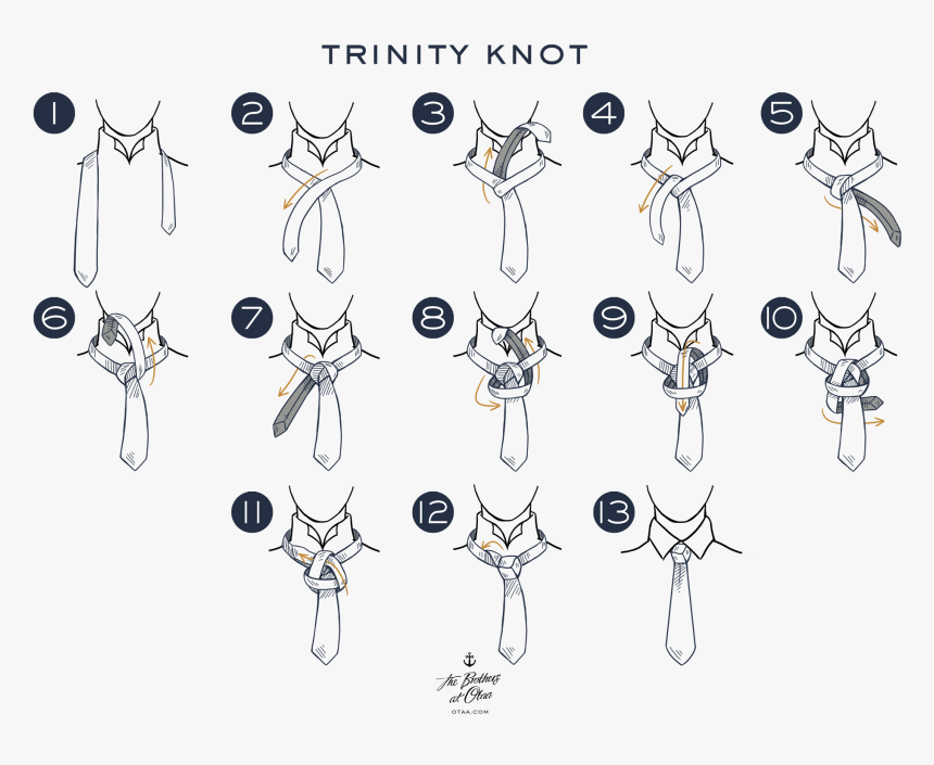 How To Tie A Trinity Knot - Tying A Tie Trinity Knot, HD Png Download, Free Download