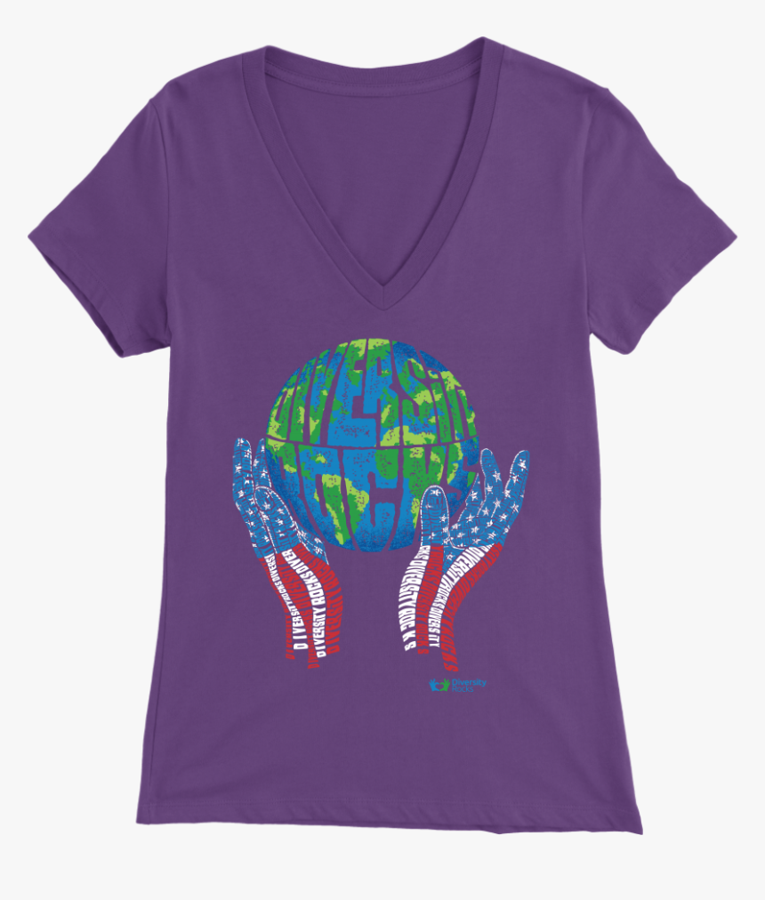 Diversity Rocks The World Bella V Neck T Shirt - My Aunt Is A Cheerleader, HD Png Download, Free Download