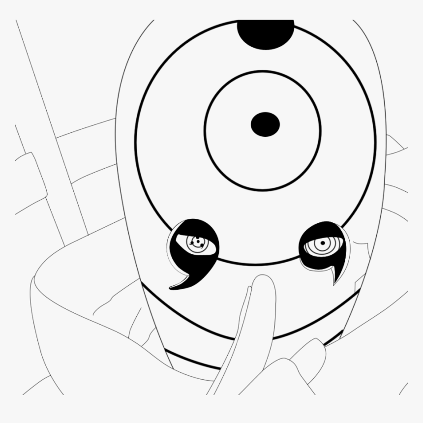 Download Manga Clipart Line Art Naruto Manga - Naruto Tobi Lineart, HD Png Download, Free Download