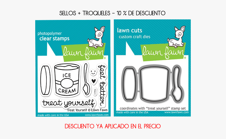 Pack Sellos Y Troqueles Treat Yourself - Sellos Lawn Fawn Scrapbook Manualidades, HD Png Download, Free Download