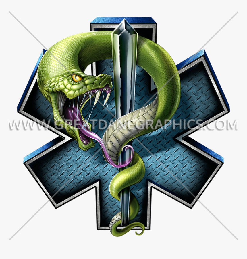 Clip Art Black And White Ems Fangs Production Ready - Star Of Life Snake, HD Png Download, Free Download