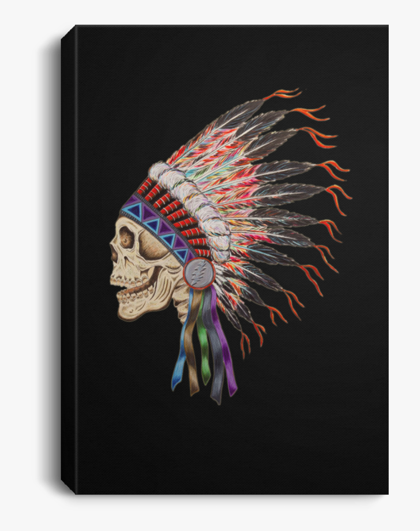 Spring 1990 Skull Portrait Canvas - Grateful Dead Indian Skull, HD Png Download, Free Download