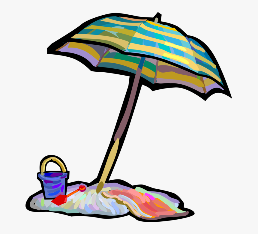 Vector Illustration Of Beach Umbrella Or Parasol Rain, HD Png Download, Free Download