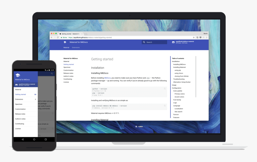 Material For Mkdocs - Mobile Device, HD Png Download, Free Download