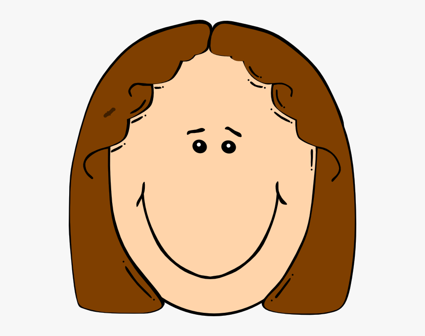 Happy Girl Clip Art - Girl With Brown Hair Clipart, HD Png Download, Free Download