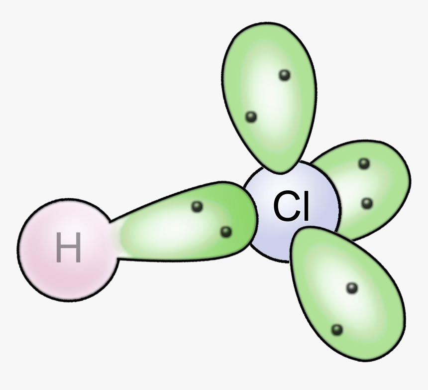 Kugelwolken Molekül Hcl Polar Voll 2 - Chlorwasserstoff Kugelwolkenmodell, HD Png Download, Free Download