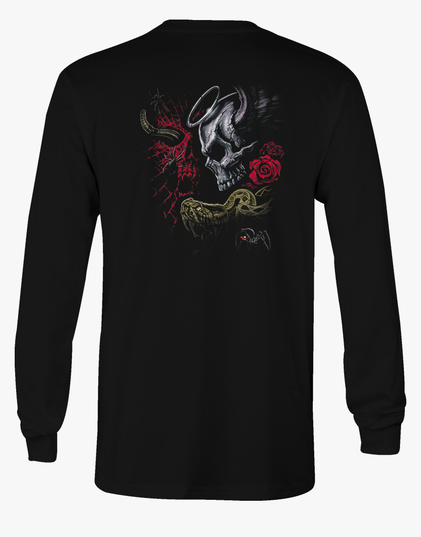 Long Sleeve Tshirt Devil Vs Angel Snake Shirt For Men - T-shirt, HD Png Download, Free Download