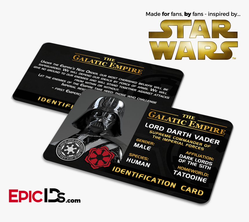 Star Wars Inspired - Identity Card Star Wars, HD Png Download, Free Download