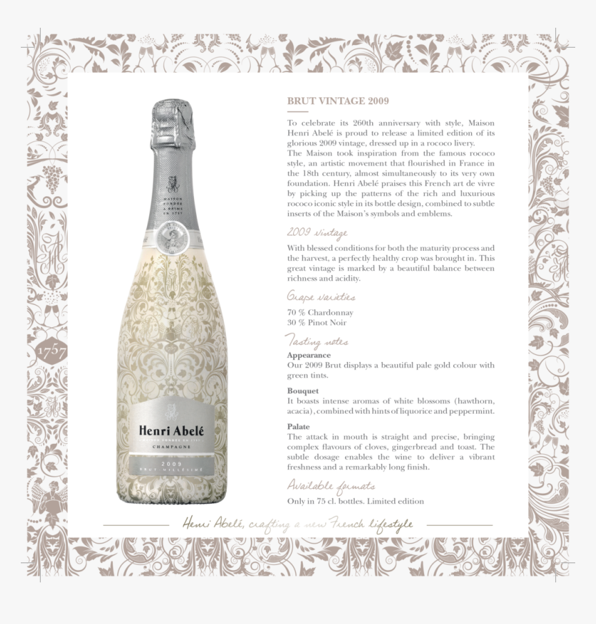 Henri Abelé 2009 Brut Vintage Limited Edition - Champagne, HD Png Download, Free Download