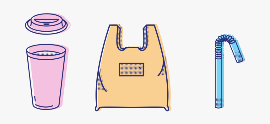 Cups Bags Straw, HD Png Download, Free Download