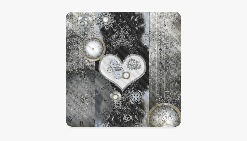 Steampunk, Heart, Clocks And Gears Square Coaster - Light Switch, HD Png Download, Free Download