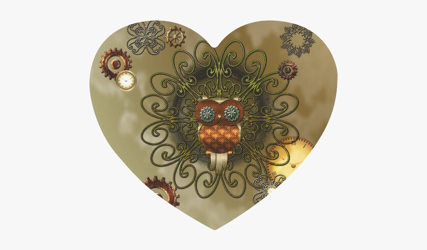 Steampunk Cute Owl Heart-shaped Mousepad - Heart, HD Png Download, Free Download