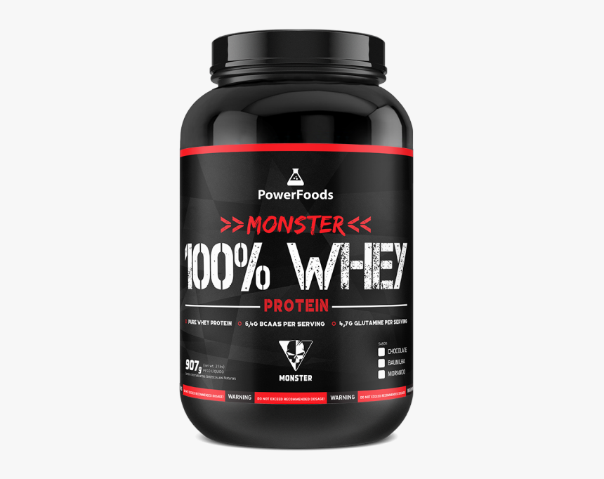 Monster 100% Whey Protein - Suplemento Para Massa Muscular, HD Png Download, Free Download