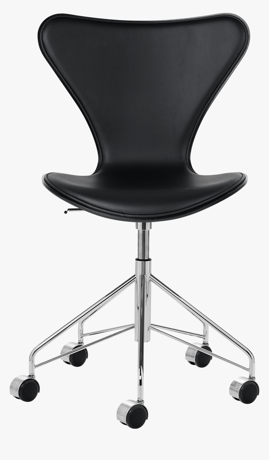 3117 Swivel Chair Front Upholstered Black Leather - Fritz Hansen 3117, HD Png Download, Free Download