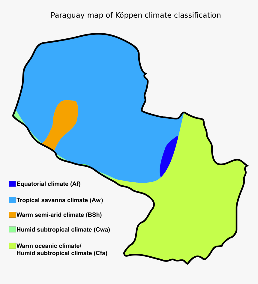 Climate Map Of Paraguay Clipart , Png Download - Paraguay Climate Map, Transparent Png, Free Download