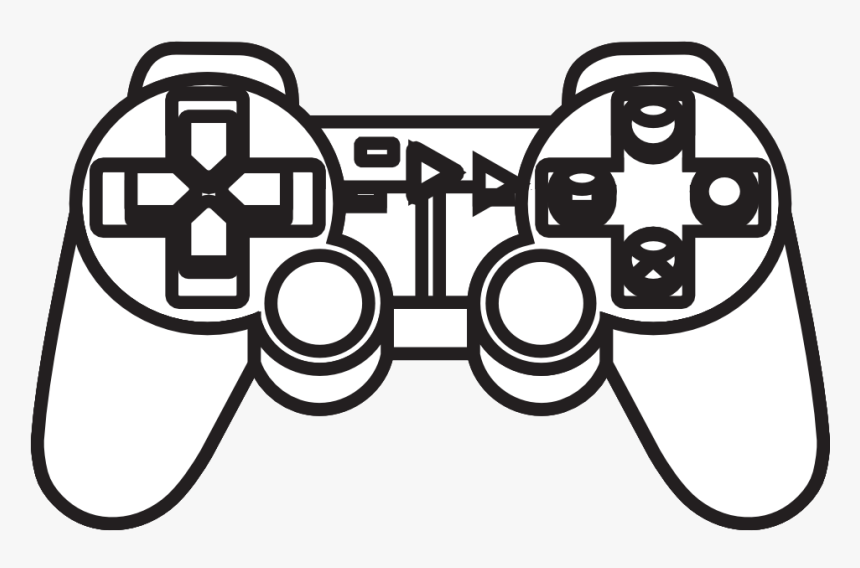 Gamepad Clipart Ps2 Controller - Playstation Controller Black And White, HD Png Download, Free Download