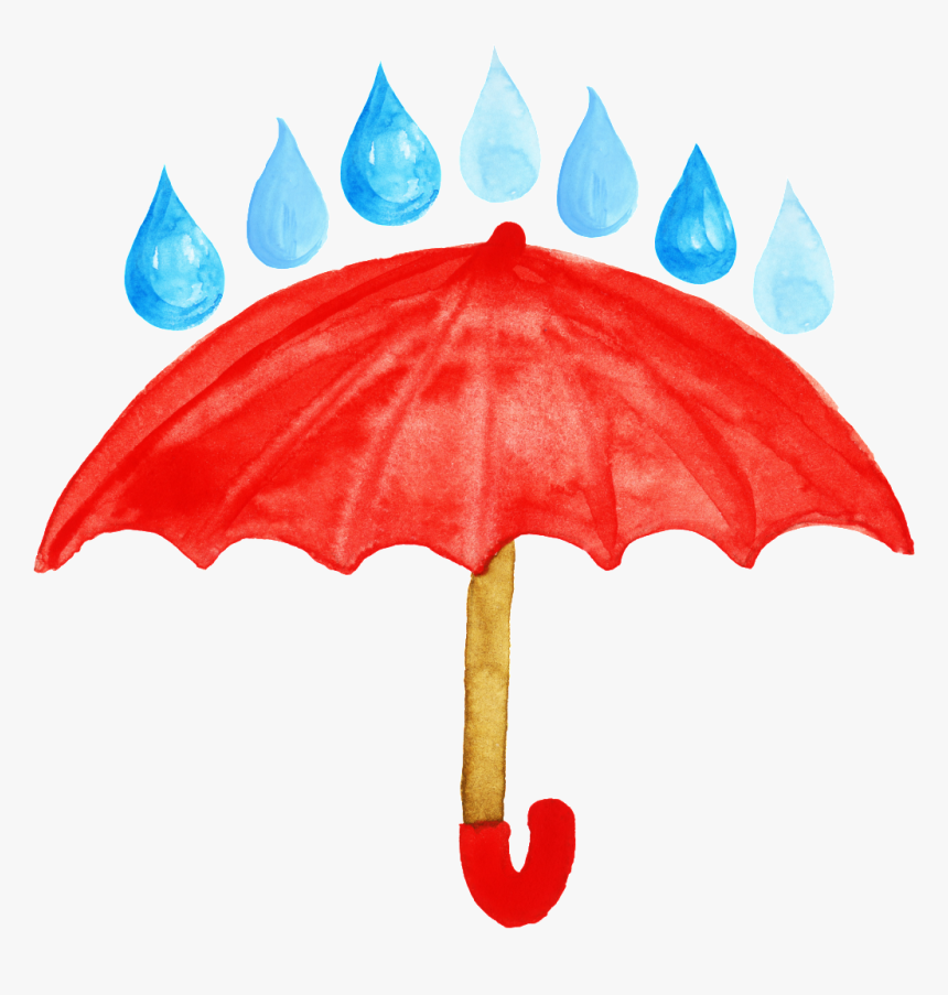 Hand Painted Rainy Day Umbrella Png Transparent - Umbrella, Png Download, Free Download