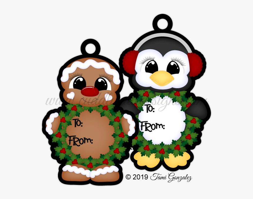 Wreath Tag Cuties - Cartoon, HD Png Download, Free Download