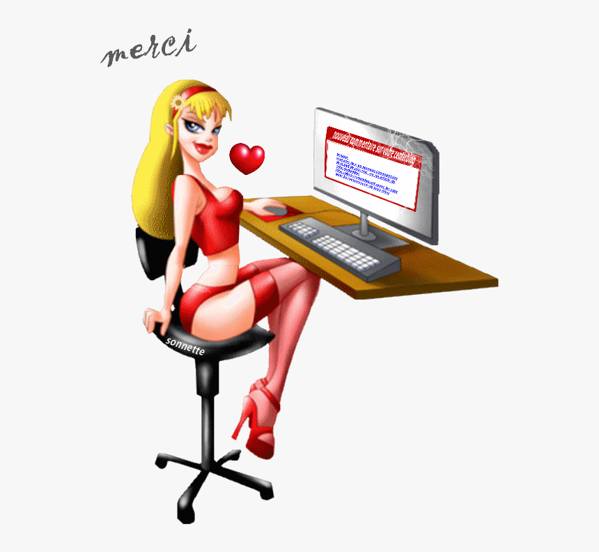 Merci Fille Sexy Clipart , Png Download - Betty Boop Computer, Transparent Png, Free Download