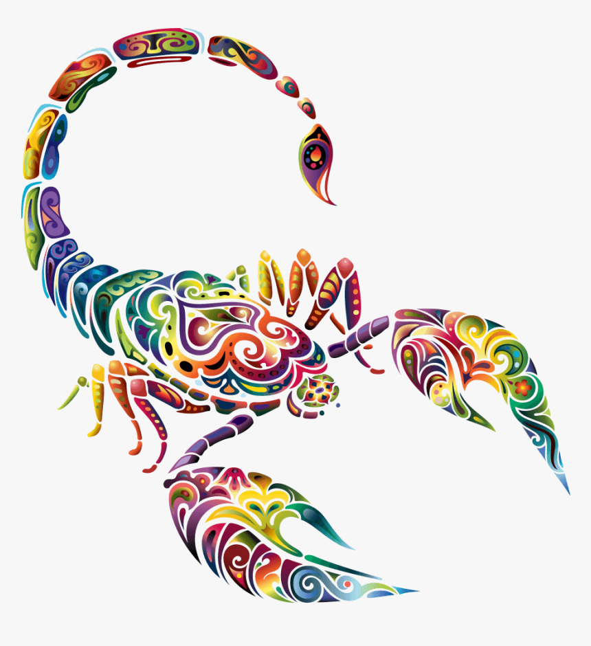 Transparent Scorpion Clip Art - Colored Scorpion Tattoo Design, HD Png Download, Free Download