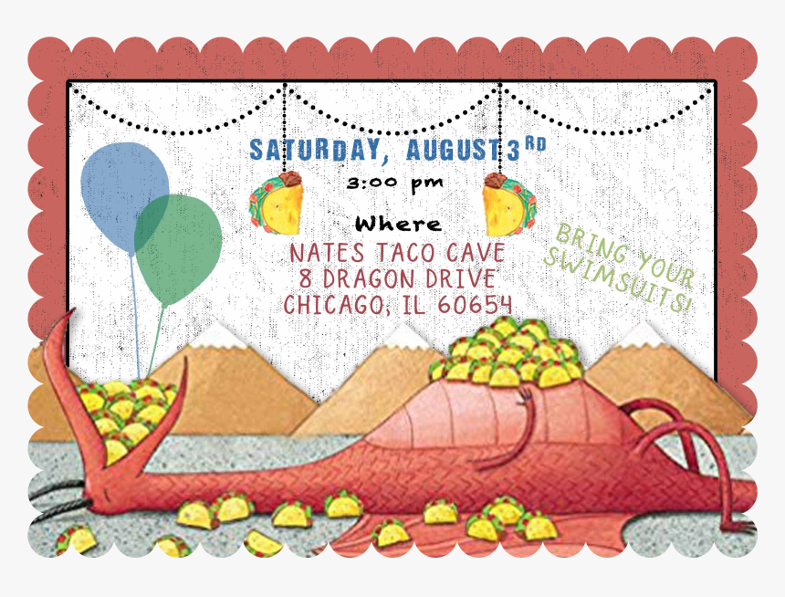 Dragons Love Tacos Invitation - Dragons Love Tacos, HD Png Download, Free Download