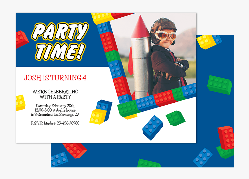 Lego Birthday Invitation - Graphic Design, HD Png Download, Free Download